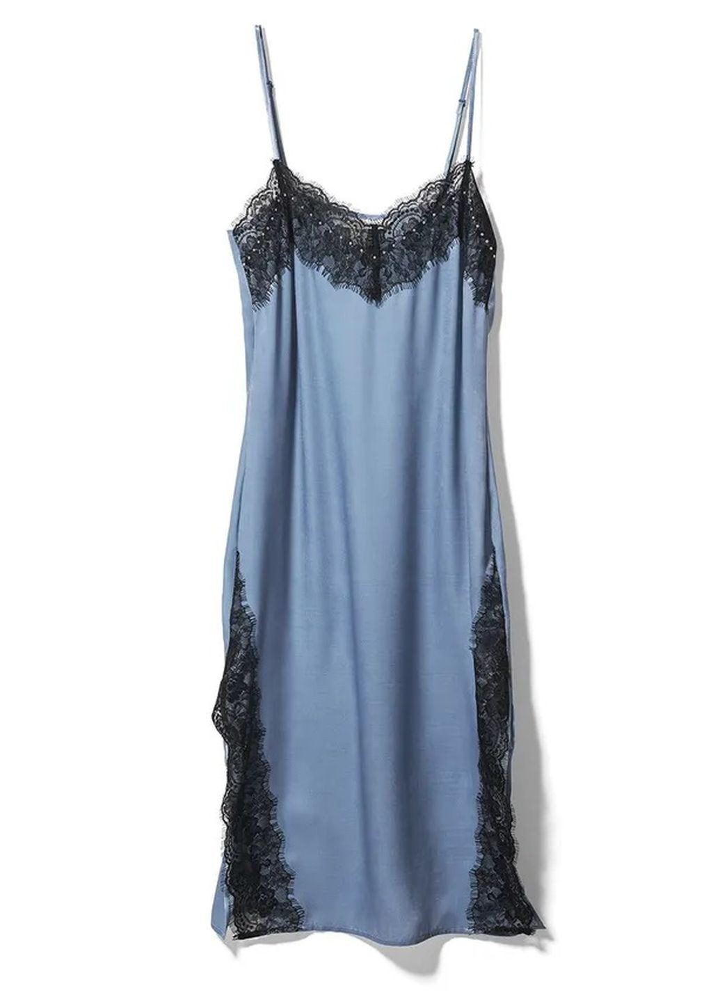 Блакитна коктейльна сукня з мереживом H&M однотонна