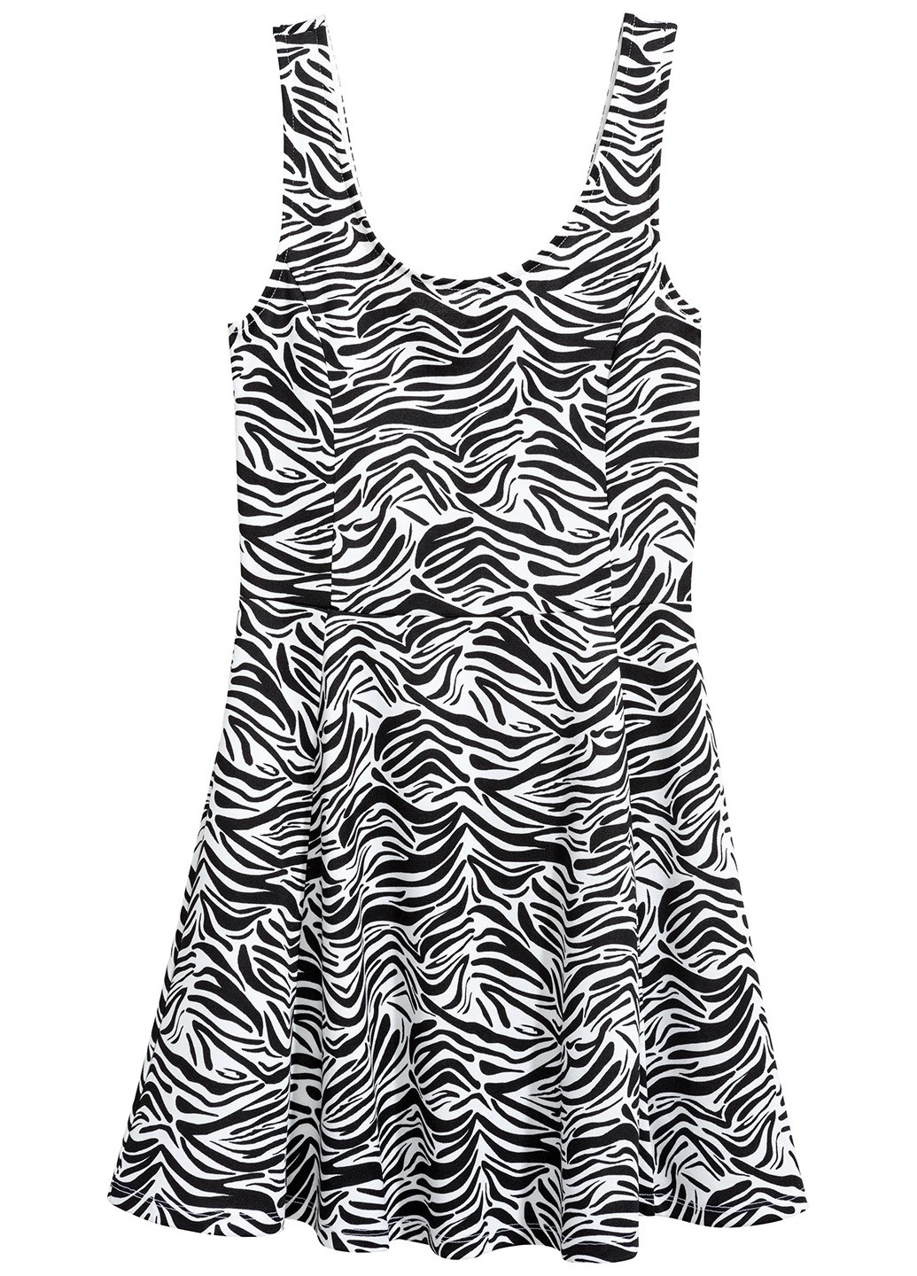 Черно-белое повседневный платье б/р H&M зебра