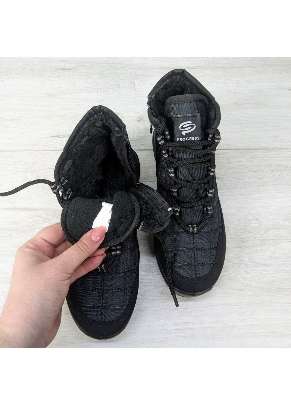 Черные повседневные зимние ботинки зимние для мальчика подростковые Progress