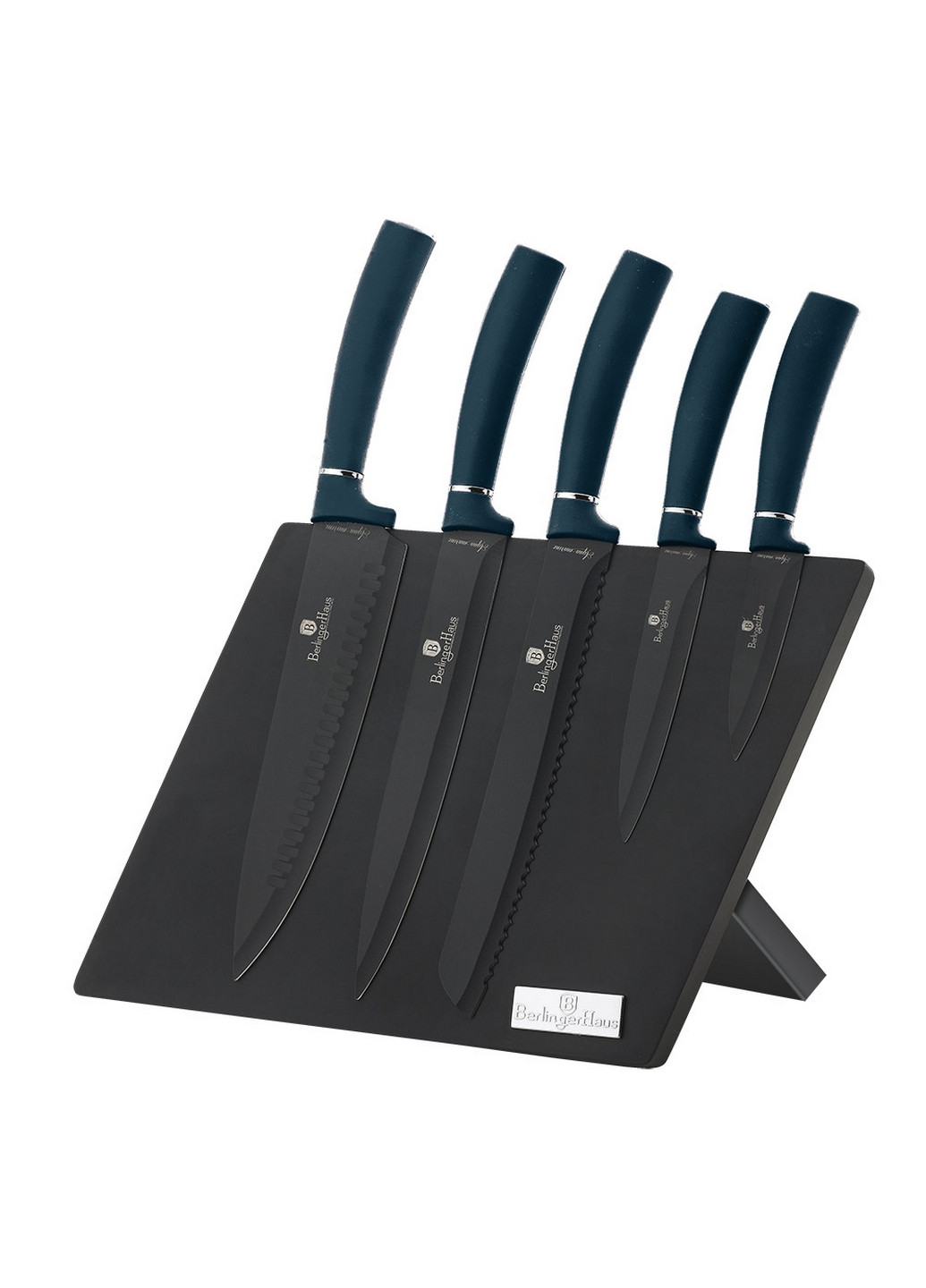 Набір ножів з магнітною підставкою Metallic Line AQUAMARINE Edition Berlinger Haus синіти,