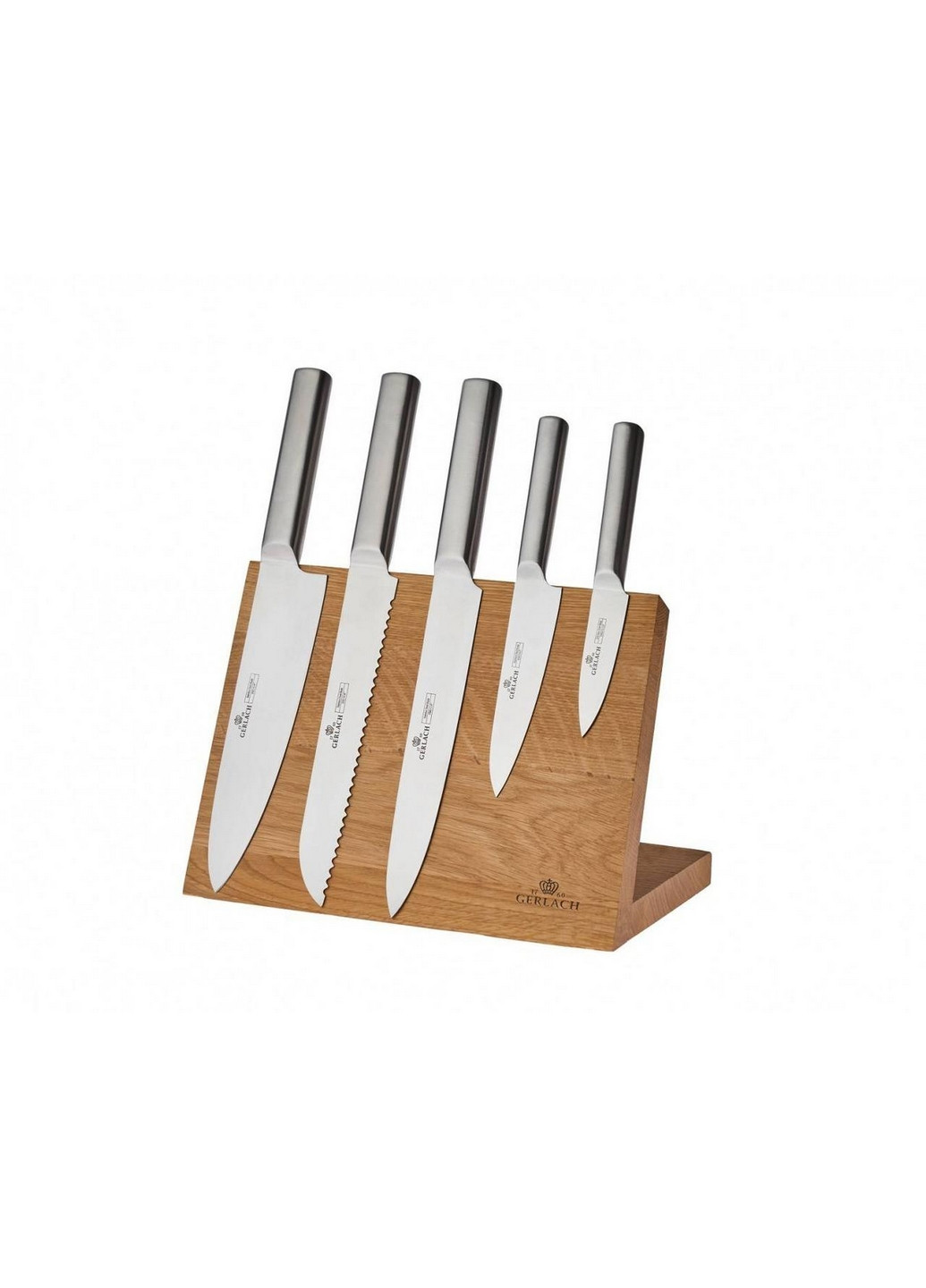 Набор из 5 кухонных ножей и подставки Ambiente Magnetic Gerlach коричневые,
