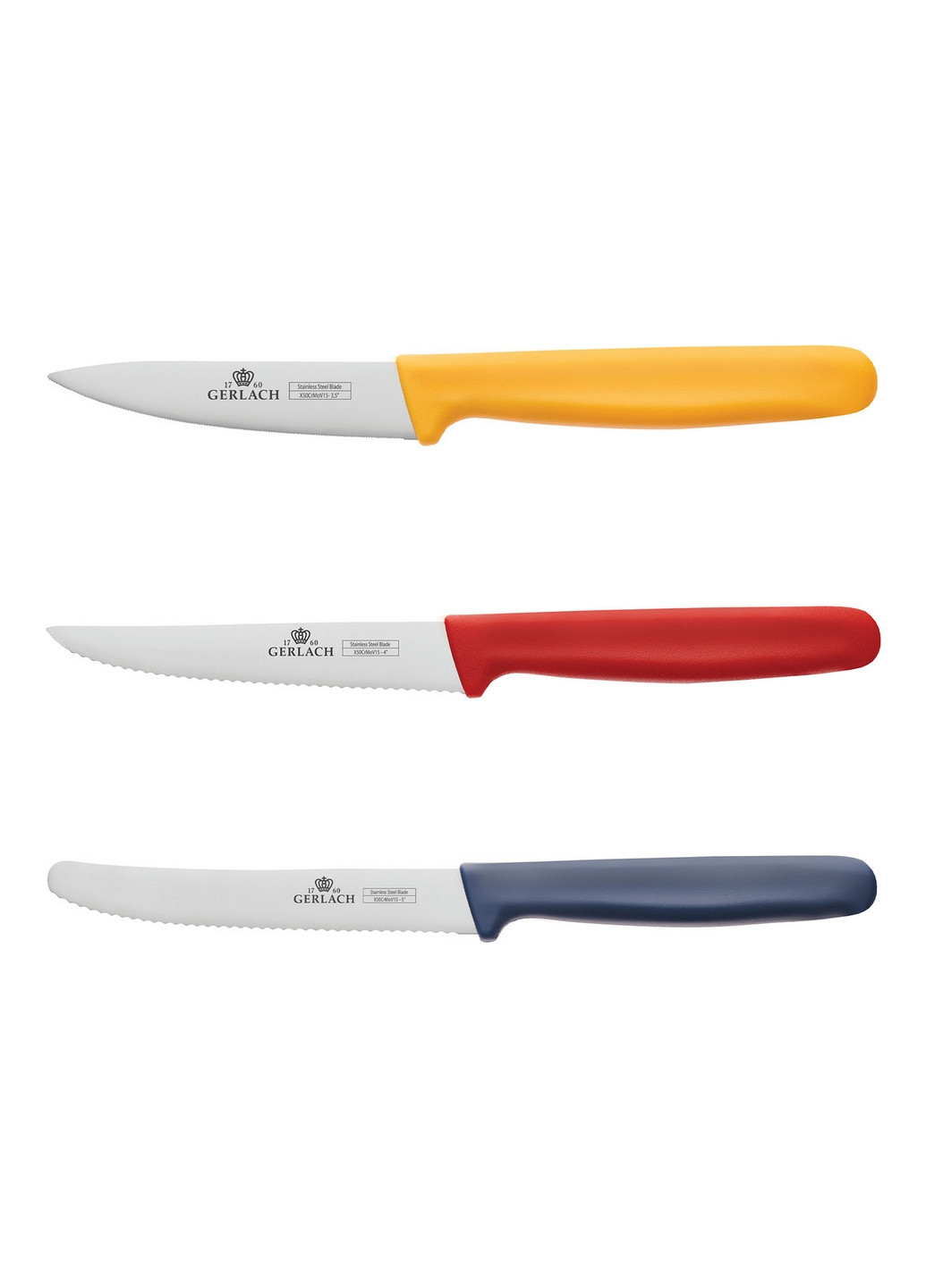 Набор из 3 кухонных ножей Smart Color Gerlach комбинированные,