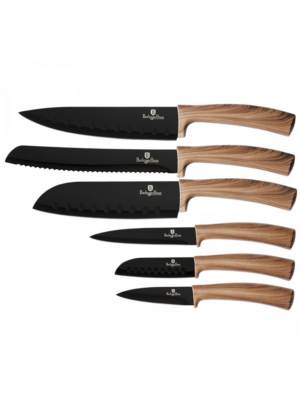 Набор ножей из 6 предметов Ebony Maple Collection Berlinger Haus коричневые,