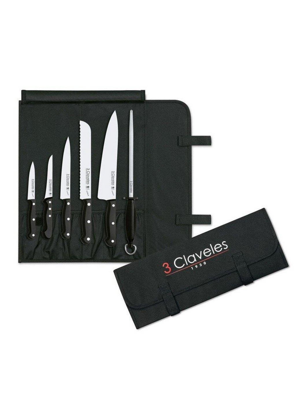 Набор ножей из 6-ти предметов Uniblock 3 Claveles чёрные,
