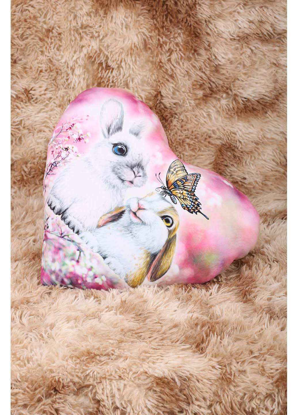 М'яка іграшка-подушка Серце кролики No Brand (272104848)