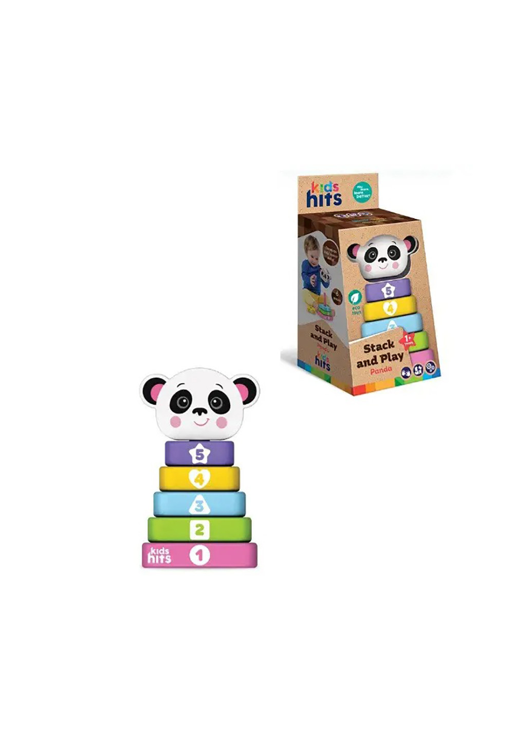 Игрушка деревянная KH20/012 пирамидка панда Kids Hits (272592814)