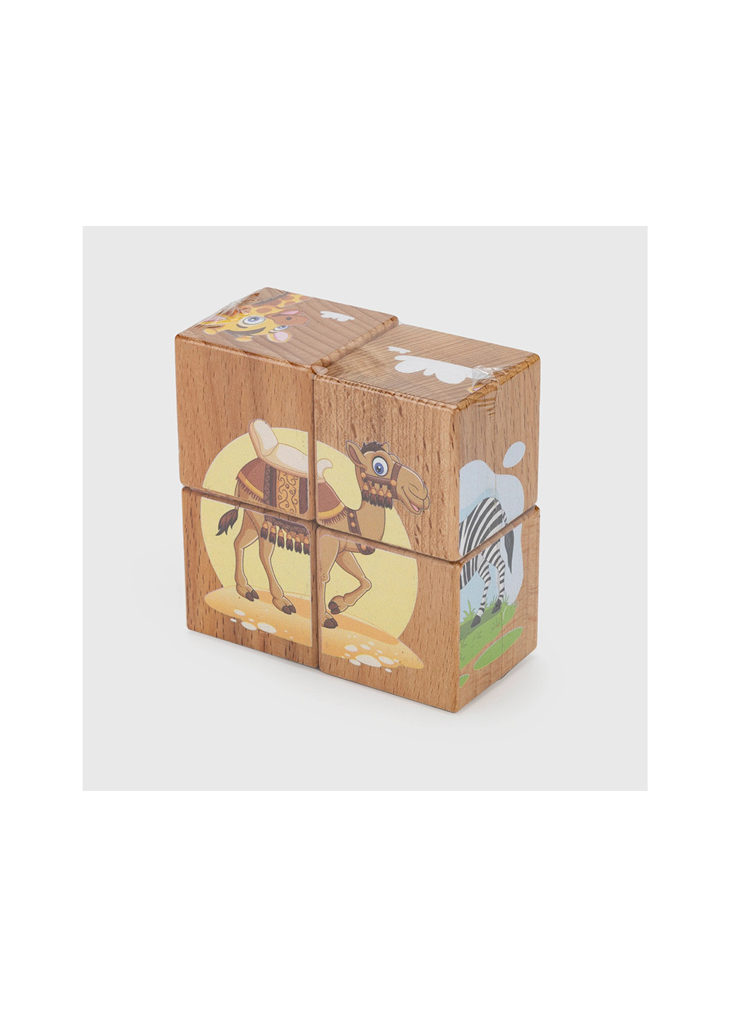 Набор деревянных кубиков Животные жарких стран 15403 No Brand (272592752)