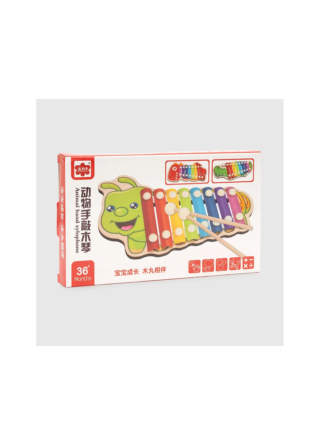 Игрушка-ксилофон деревянная Динозаврик MWZ-5084-2 No Brand (272592829)