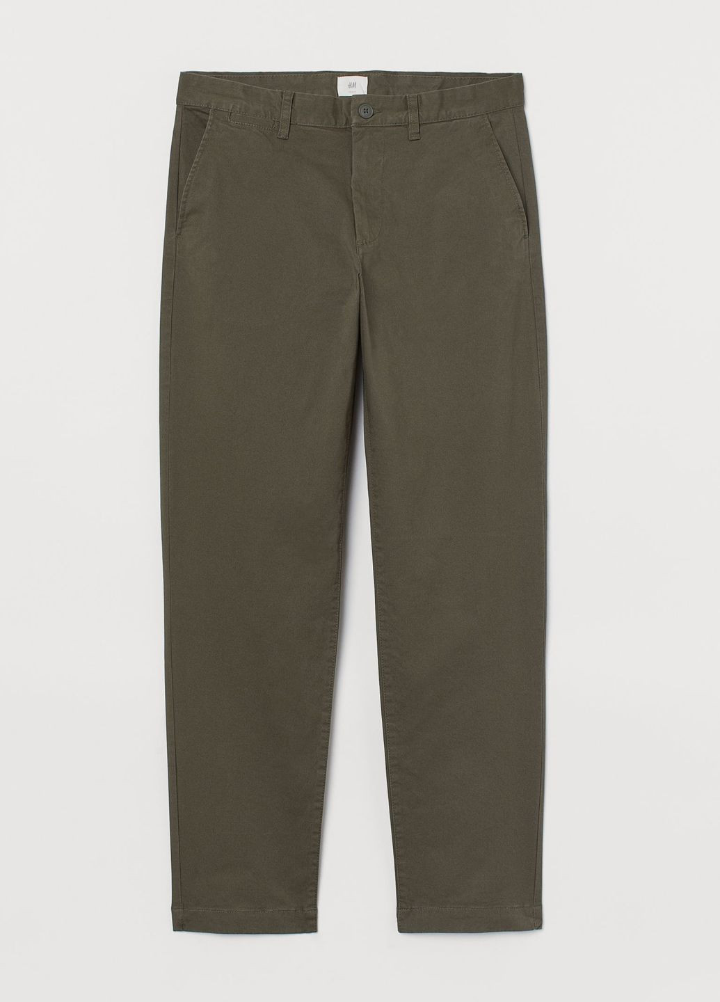 Вузькі штани-чіноси Темно-зелений Повсякденний Демісезон H&M (272129161)