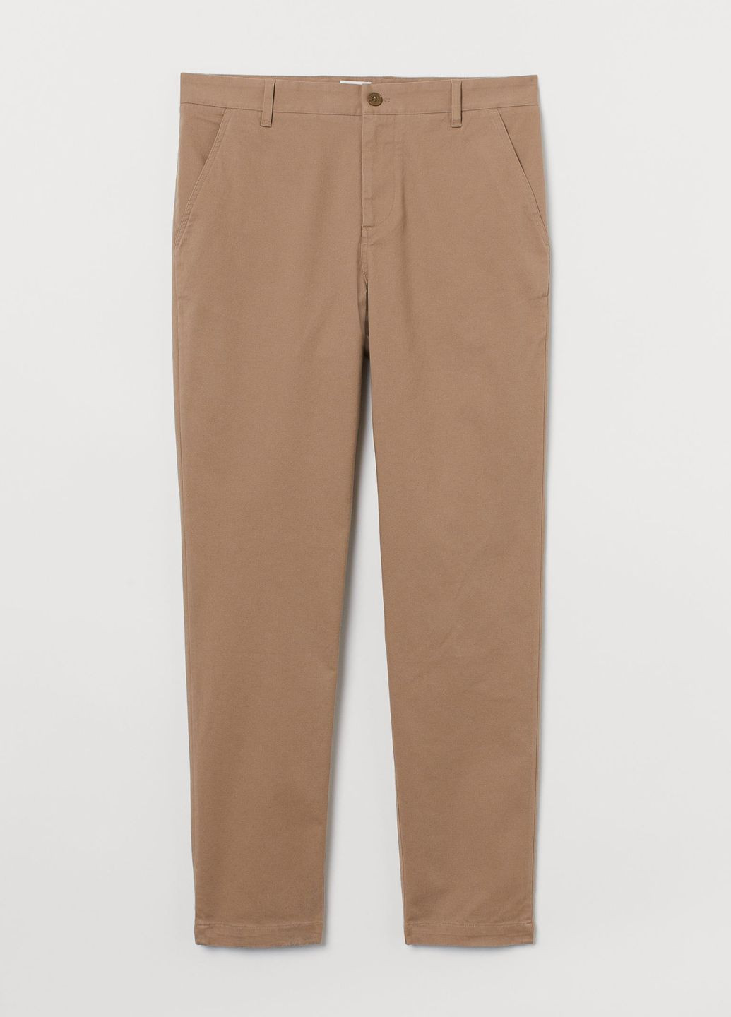 Вузькі бавовняні штани-чіноси Бежевий Повсякденний Демісезон H&M (272129156)