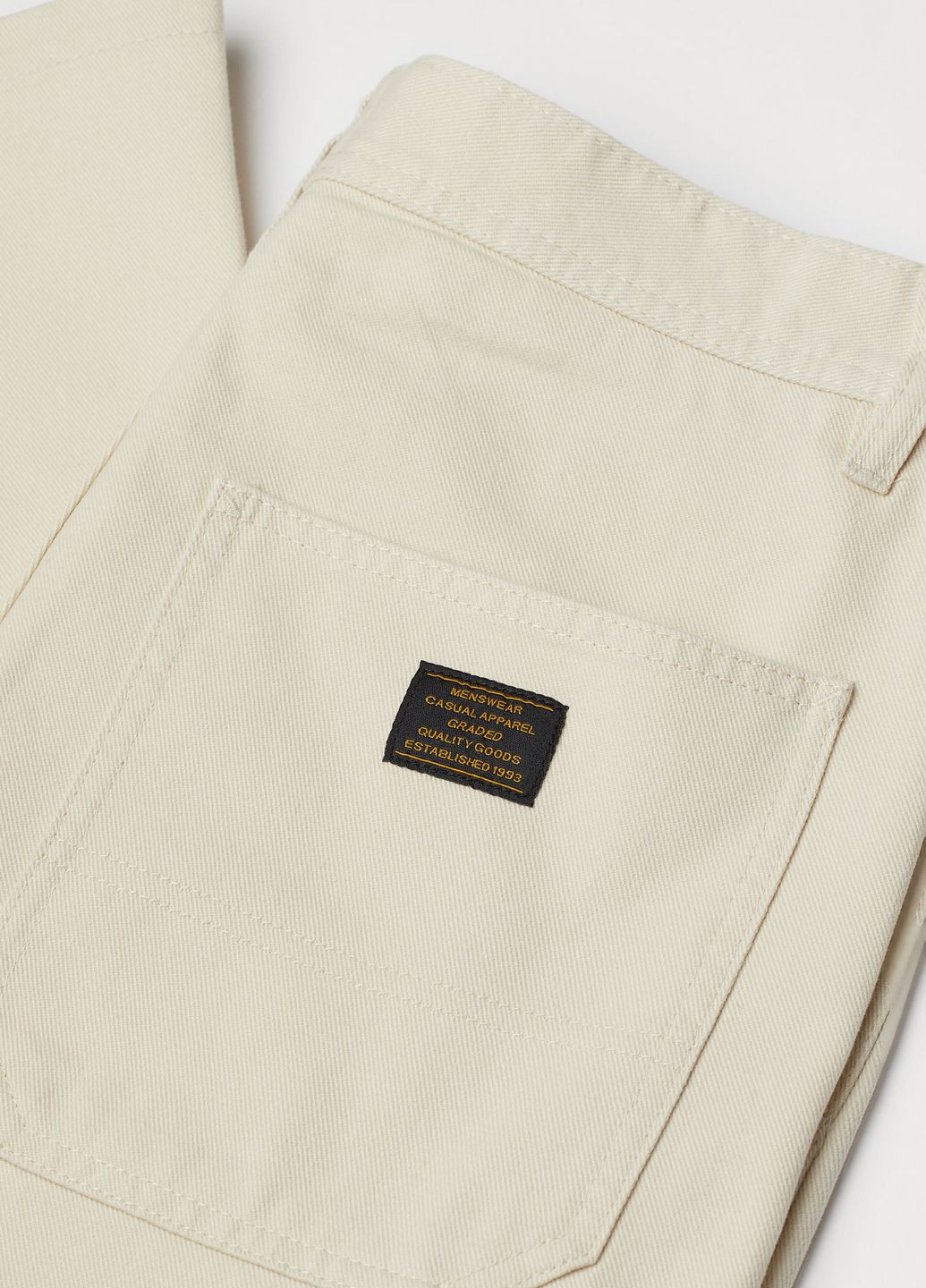 Светло-бежевые повседневный демисезонные прямые брюки H&M