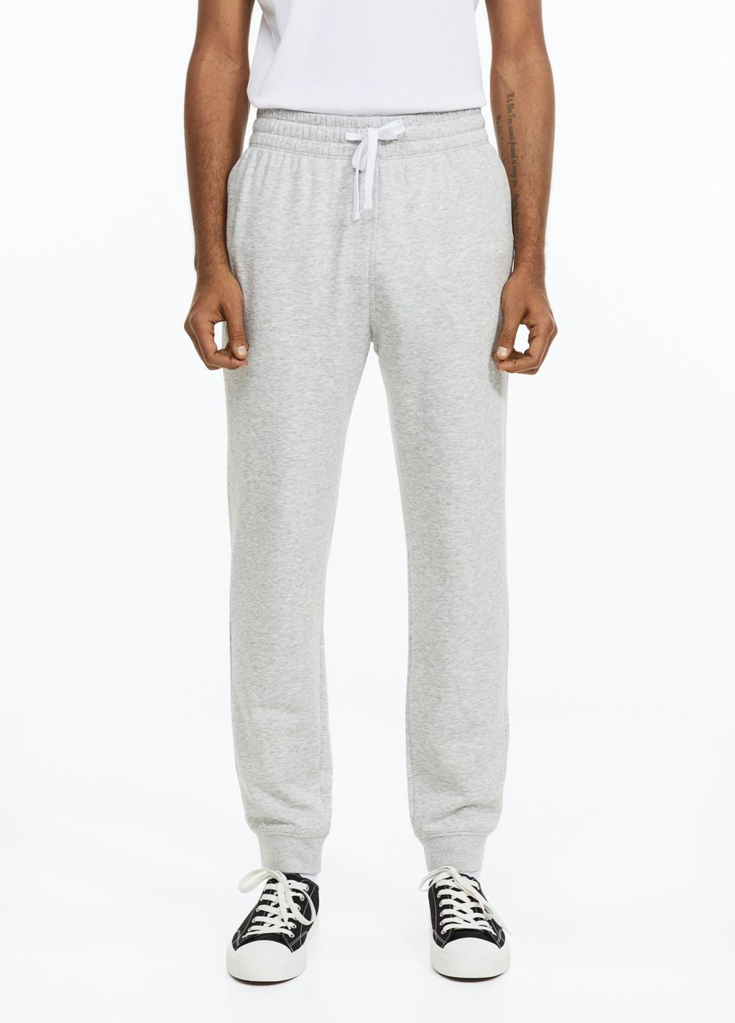 Серые спортивные демисезонные прямые брюки H&M