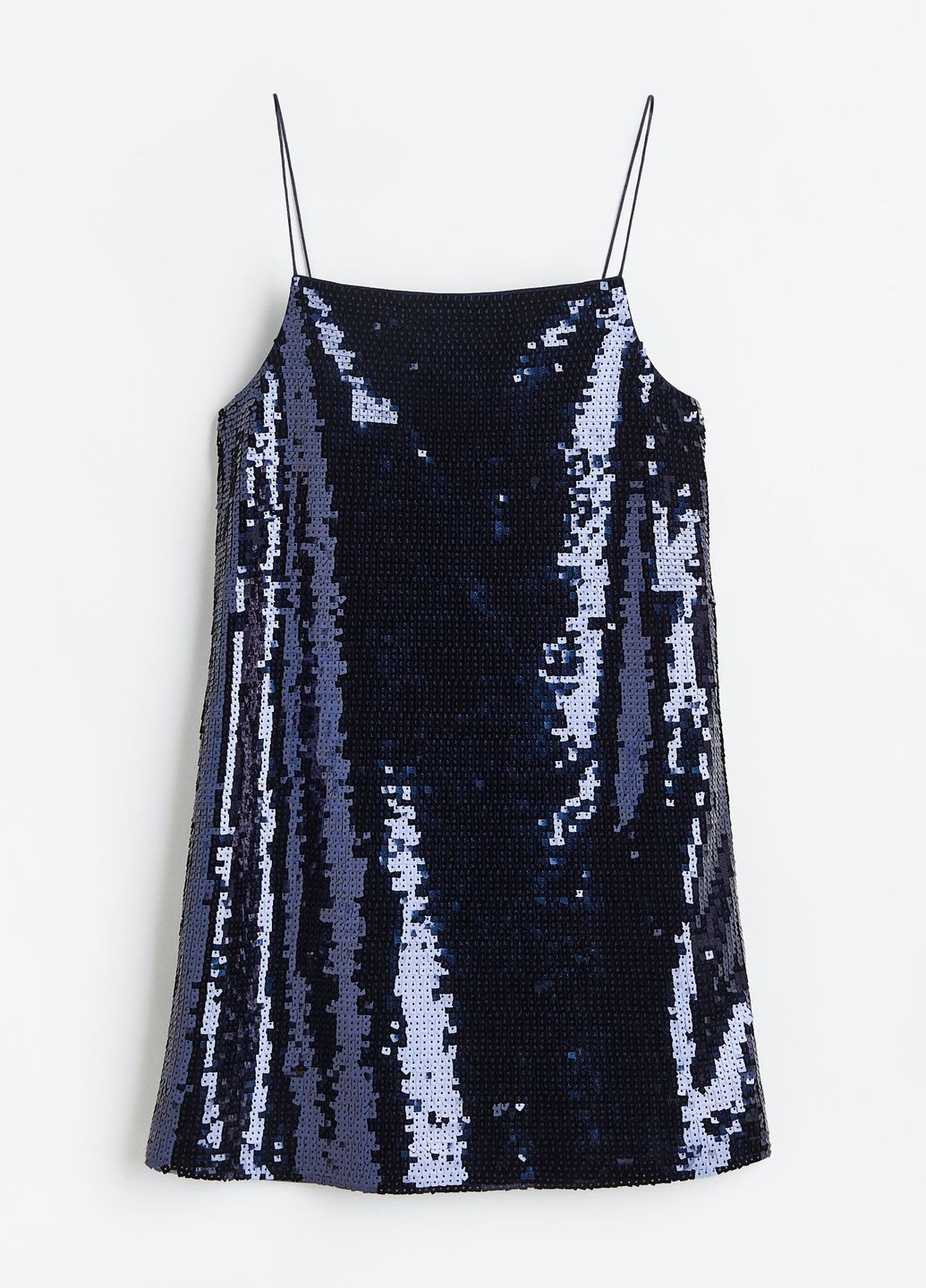 Темно-синя коктейльна сукня з паєтками H&M однотонна