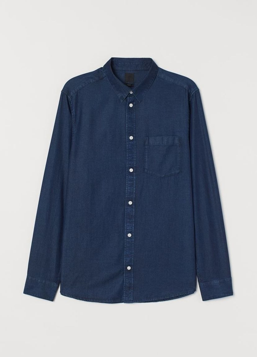 Темно-синяя повседневный рубашка H&M
