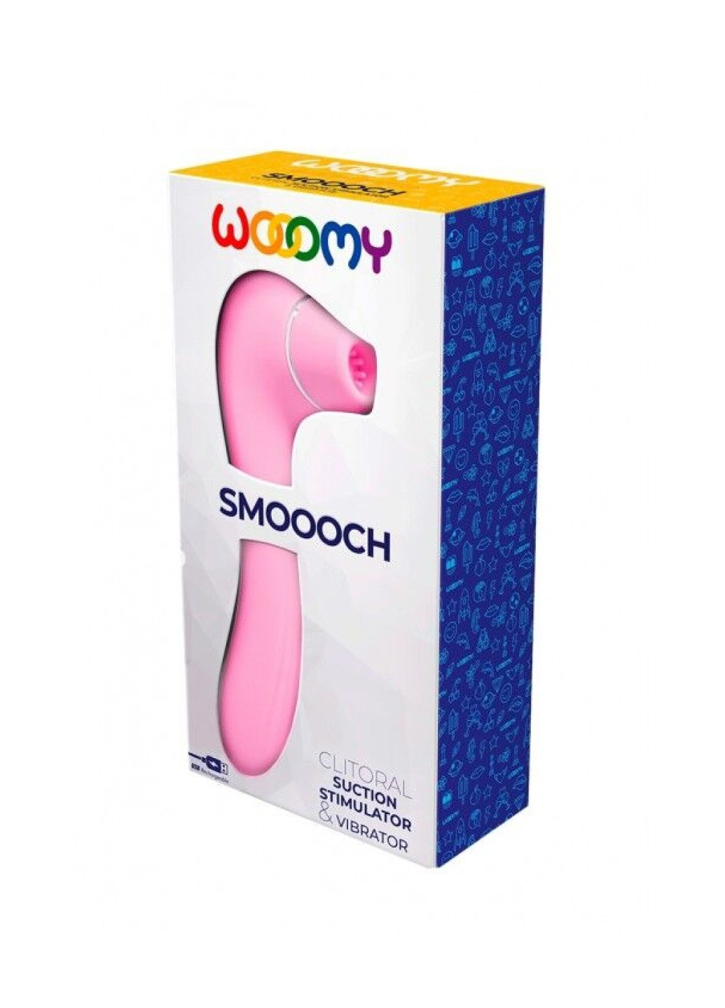 Вакуумний стимулятор з вібрацією Smoooch Pink Clitoral Suction & Vibration, 10х2 режимів Wooomy (272615982)