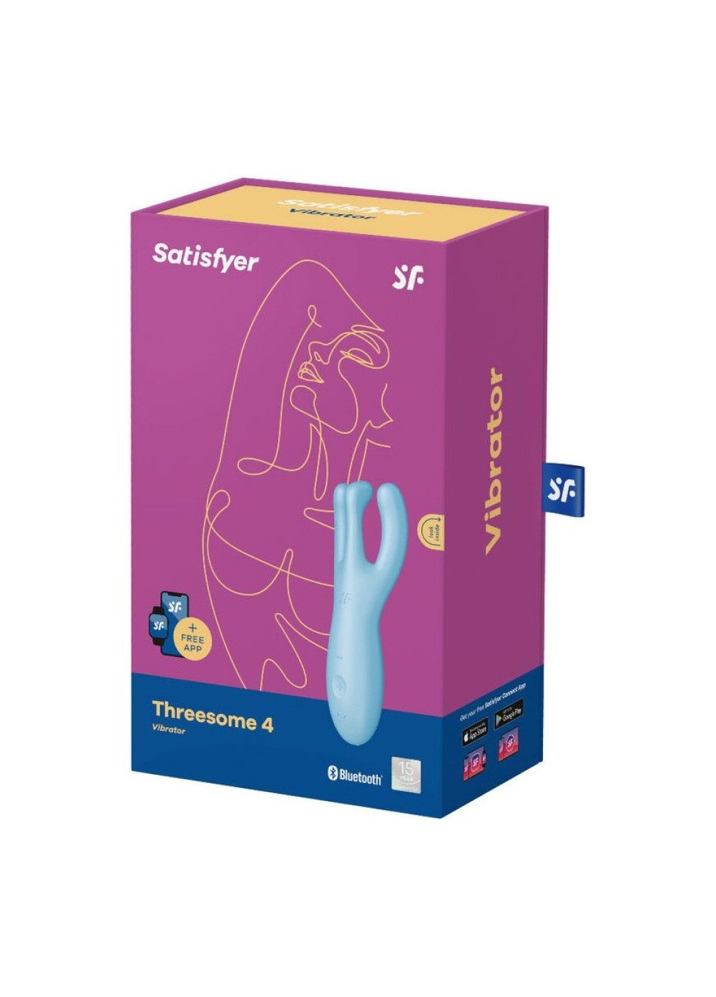 Клиторальный смарт вибратор Threesome 4 Blue с тремя пальчиками Satisfyer (272615731)