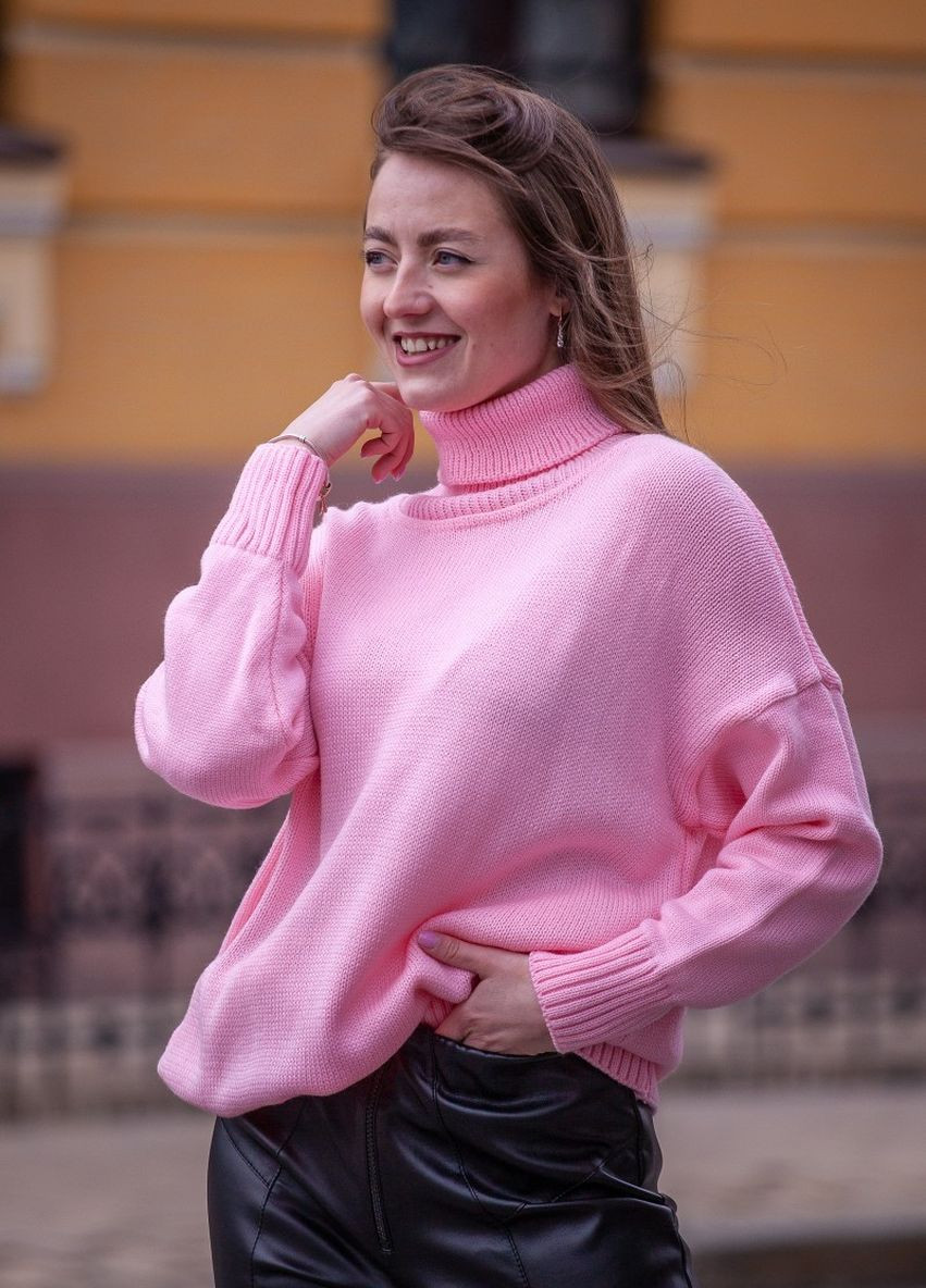 Розовый демисезонный свитер FashionYouWant