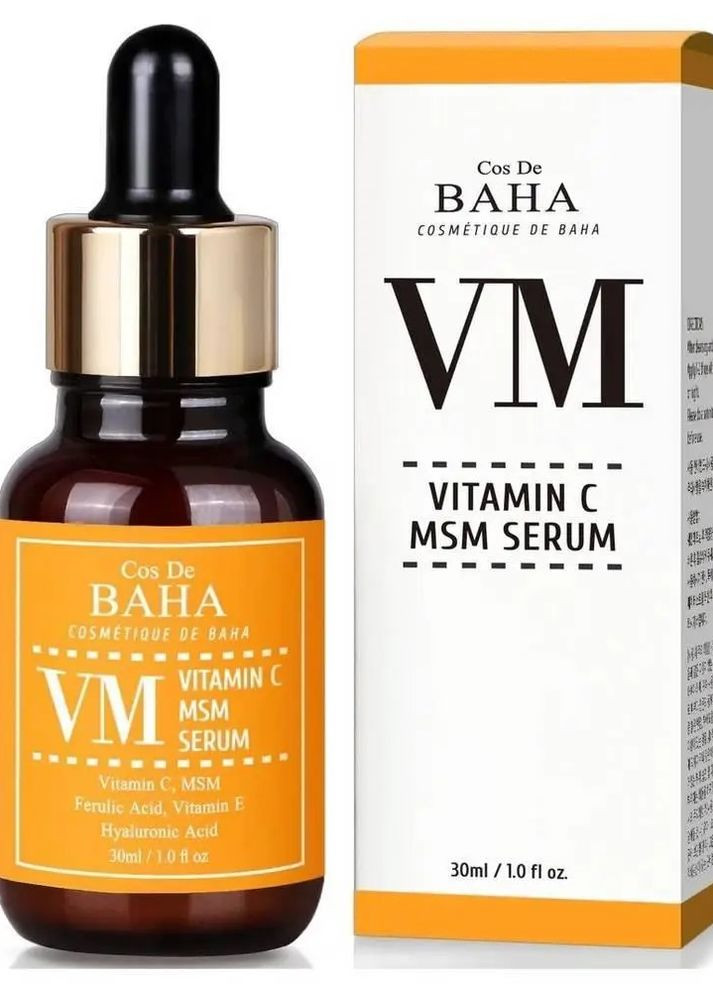 Сыворотка для лица с витамином С, феруловой кислотой и витамином Е Vitamin C MSM Serum 30 мл Cos De Baha (272798653)