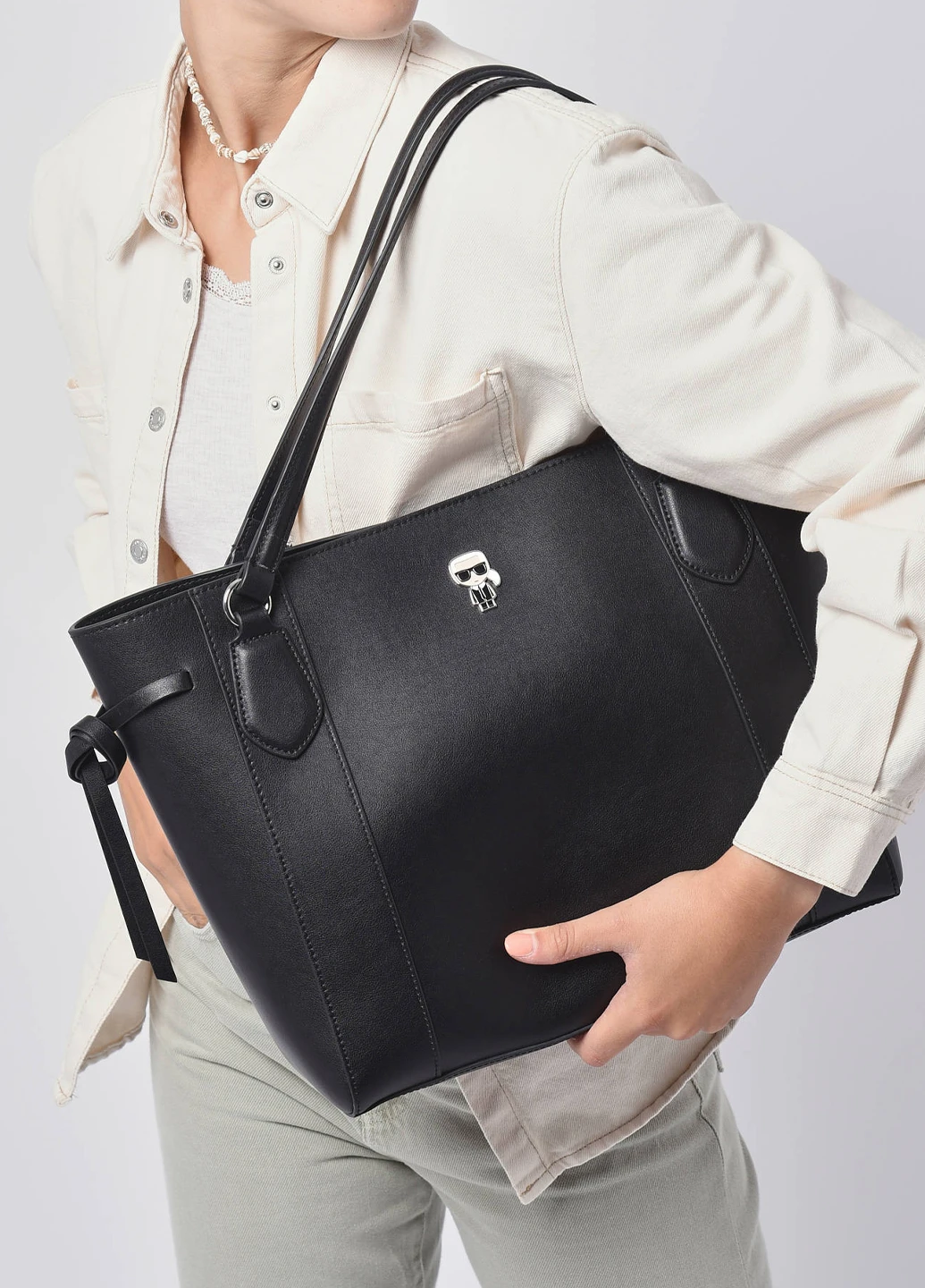 Сумка жіноча шкіряна Karl Lagerfeld K/IKONIK LEATHER TOTE (274824977)
