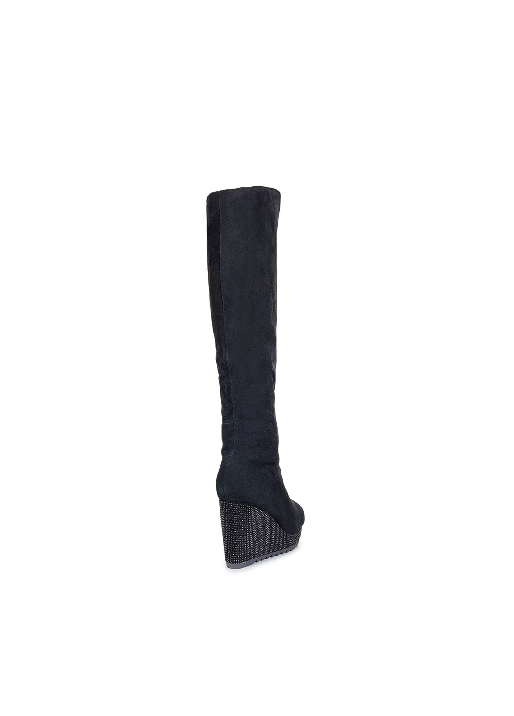 Черные осенние женская обувь черная ботфорты на танкетке,, 6345-b22m,40 Brocoli
