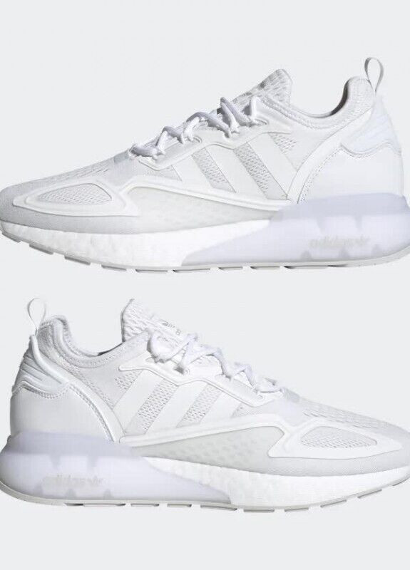 Белые демисезонные кроссовки zx 2k boost white adidas