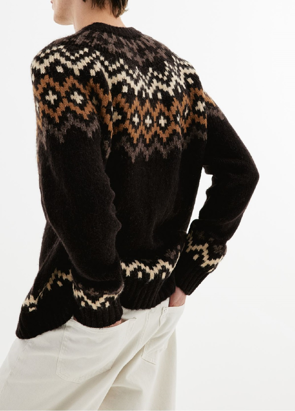 Темно-коричневый зимний свитер H&M