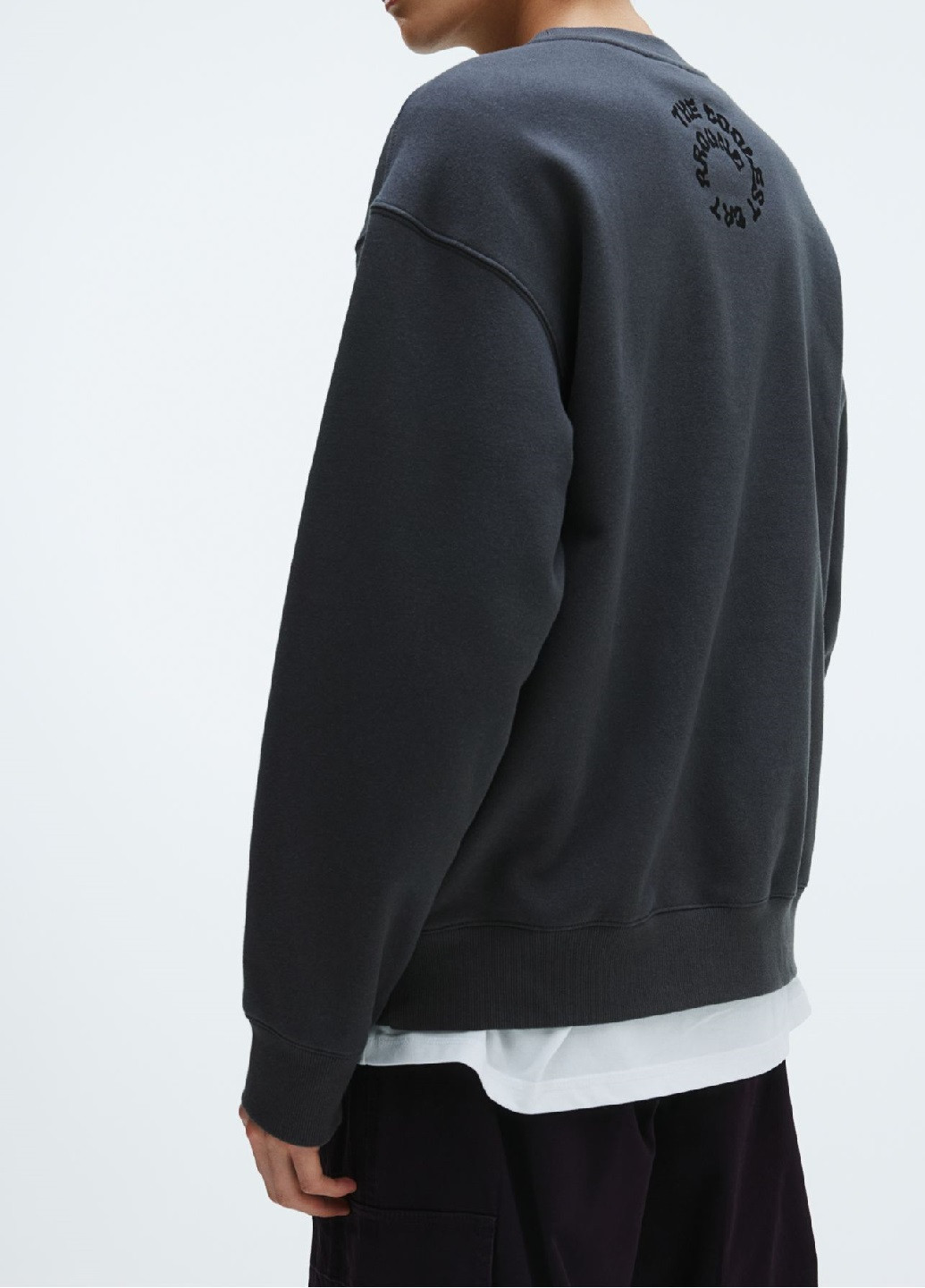 Свитшот H&M - крой темно-серый кэжуал - (272610198)