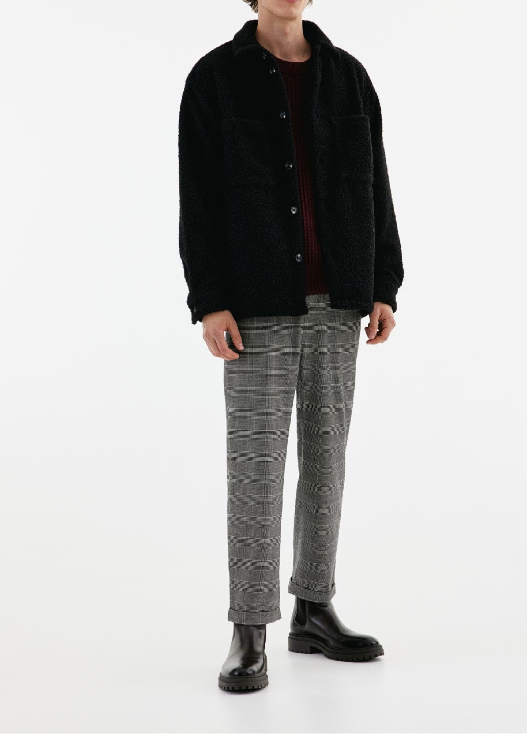 Темно-серые классические демисезонные брюки H&M