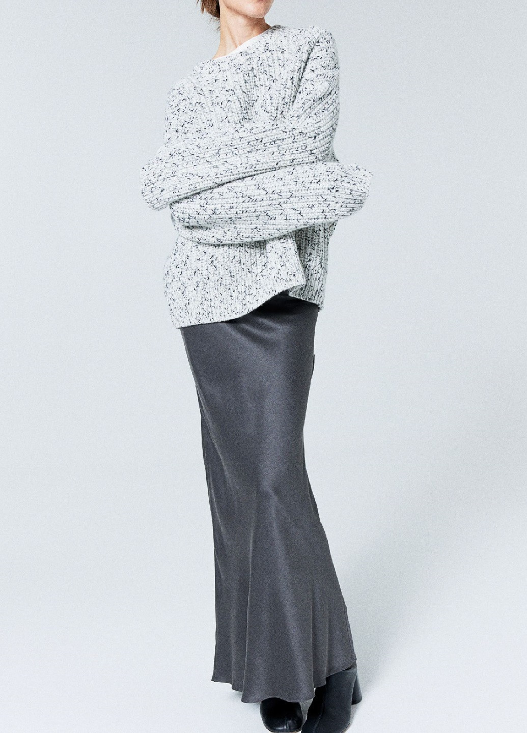 Темно-серая кэжуал цветочной расцветки юбка H&M