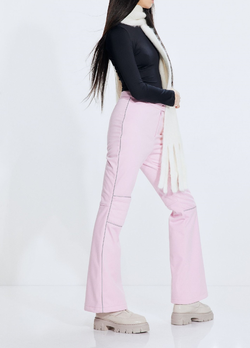 Розовые спортивные зимние брюки H&M