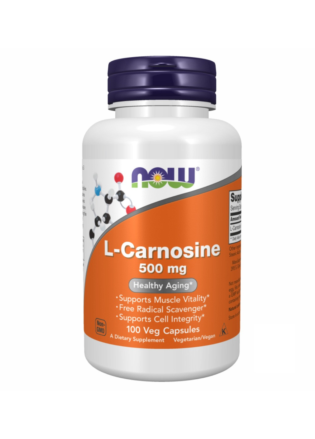 L-карнозин Carnosine 500mg - 100 vcaps Now Foods (272820743)