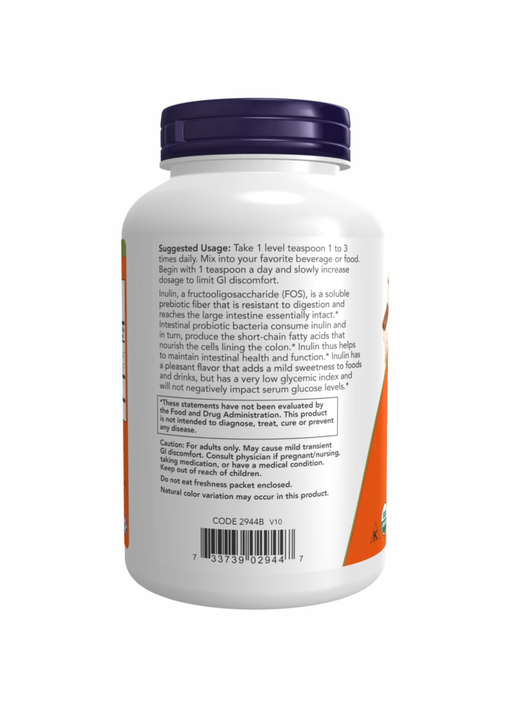 Органічний інулін Organic Inulin Powder - 227g Now Foods (272820793)