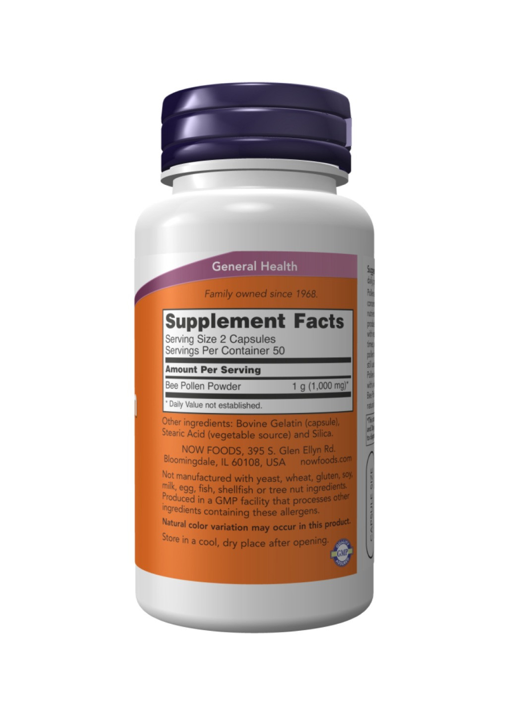 Добавка Bee Pollen 500mg - 100 caps Now Foods (272820720)