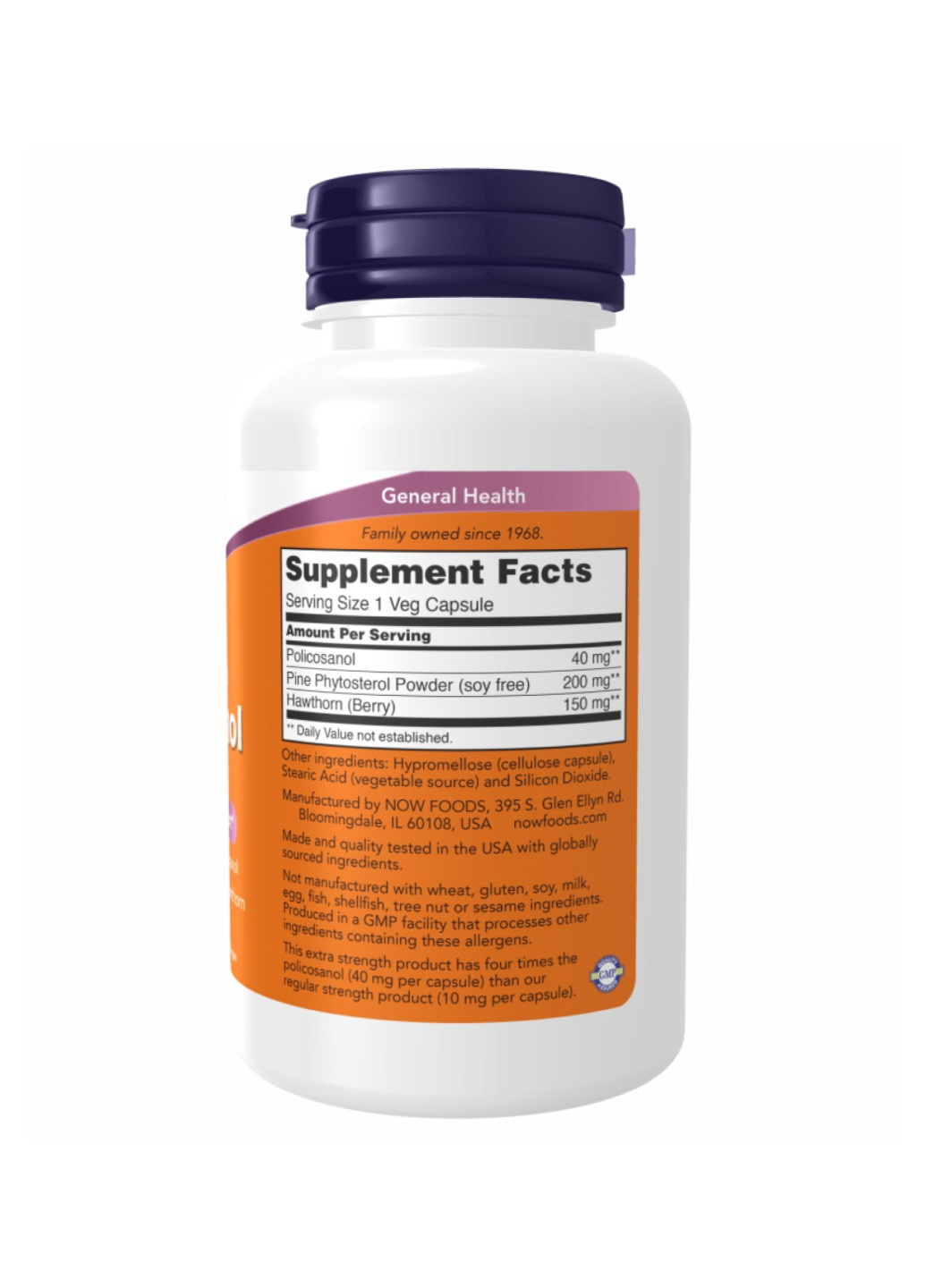 Полікозанол Policosanol 40mg Plus - 90 vcaps Now Foods (272820683)