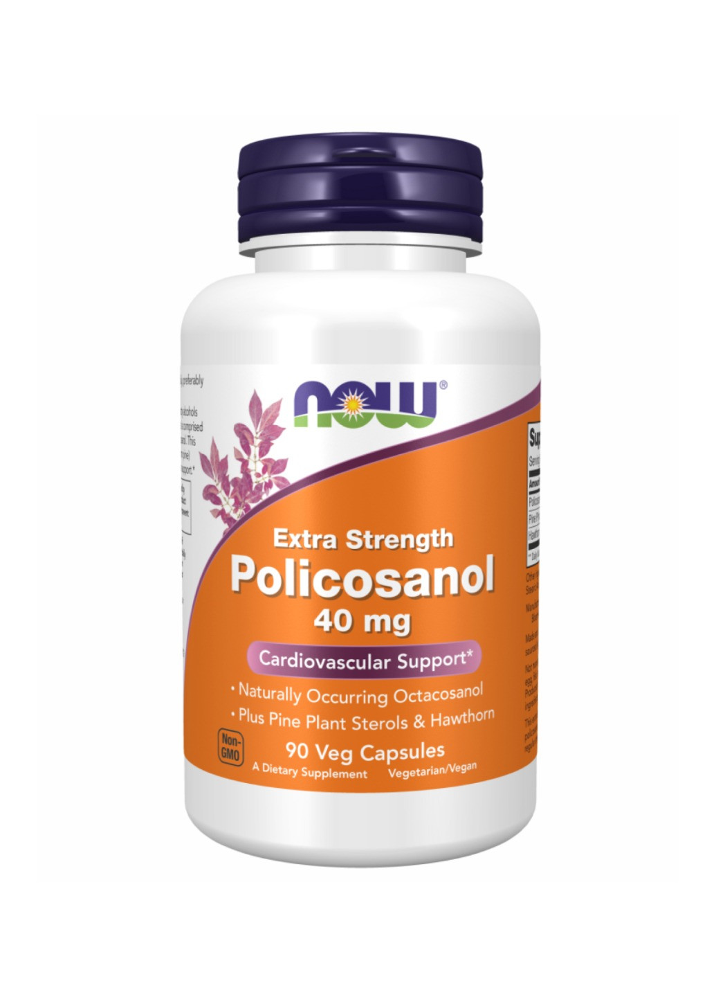 Полікозанол Policosanol 40mg Plus - 90 vcaps Now Foods (272820683)