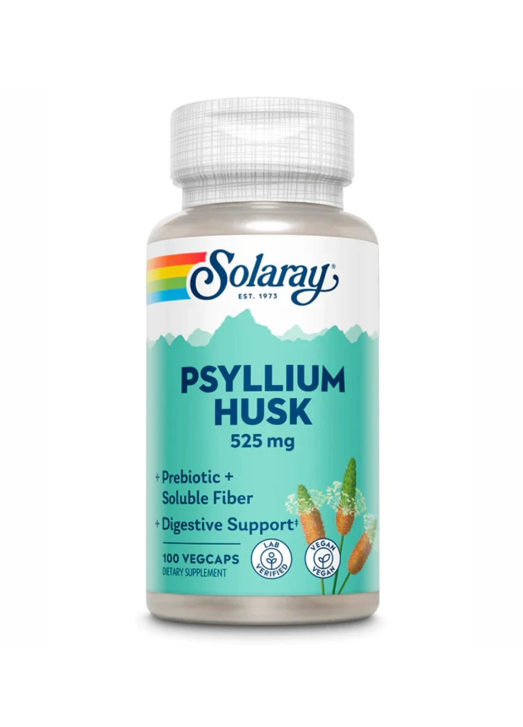 Псилиум шелухи подорожника, Psyllium Husk 525mg - 100 vcaps Solaray (272820823)