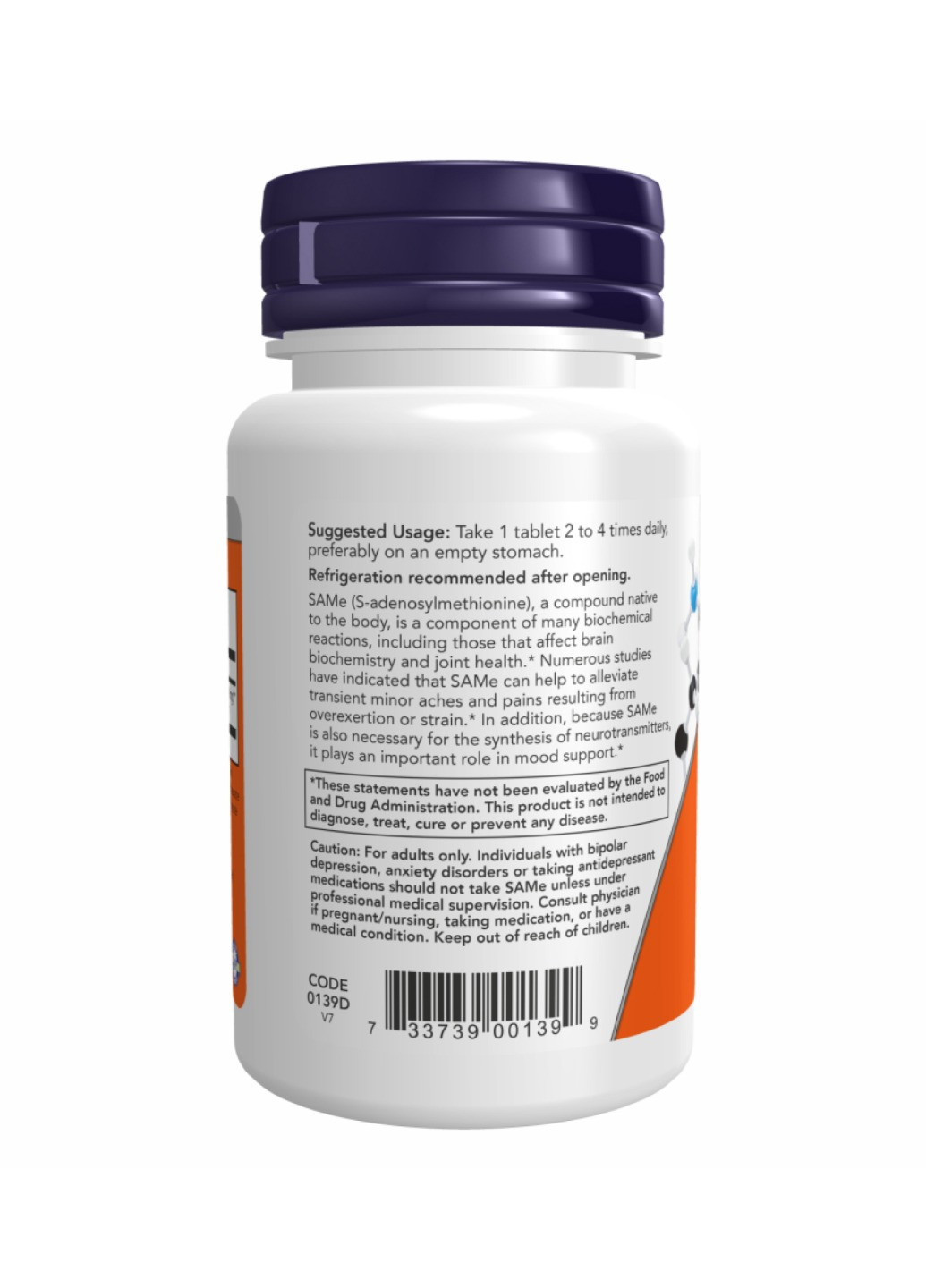 C-аденозил-Л-метіонін SAM-E 400mg - 60 tabs Now Foods (272820744)