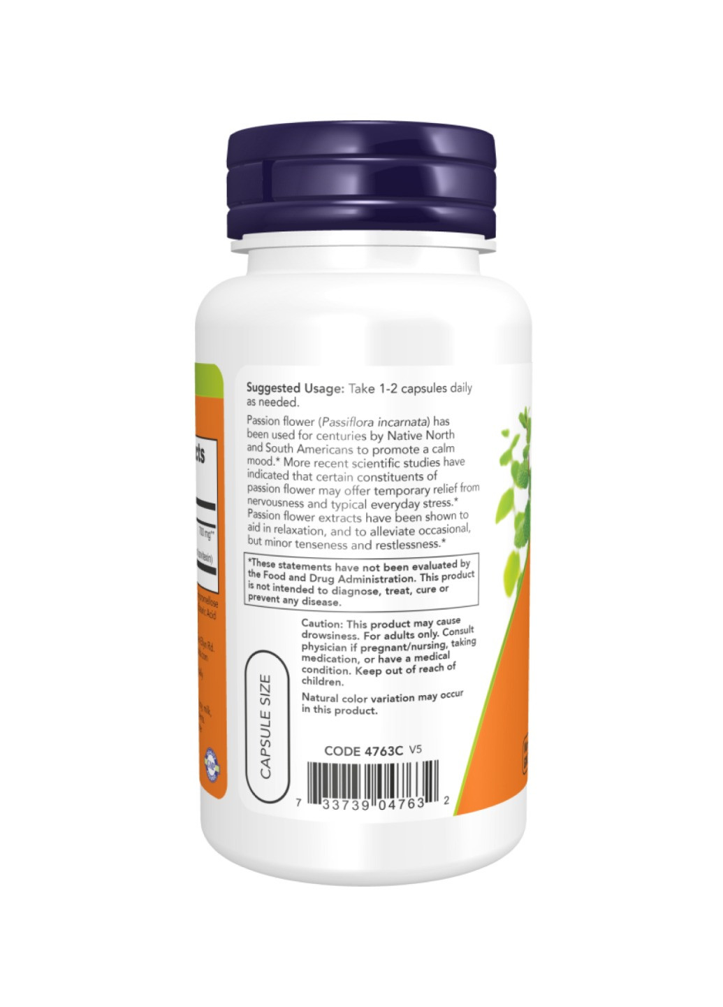 Пассифлора Passion Flower 350mg - 90 vcaps Now Foods (272820758)
