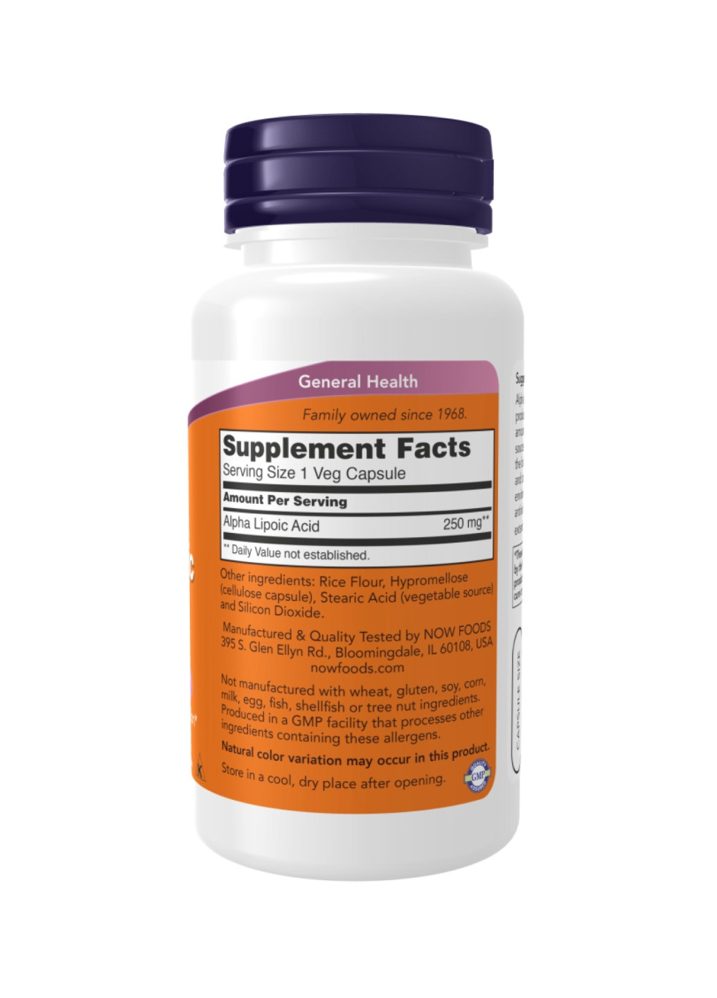 Альфа ліпоєва кислота Alpha Lipoic Acid 250mg - 120 vcaps Now Foods (272820812)