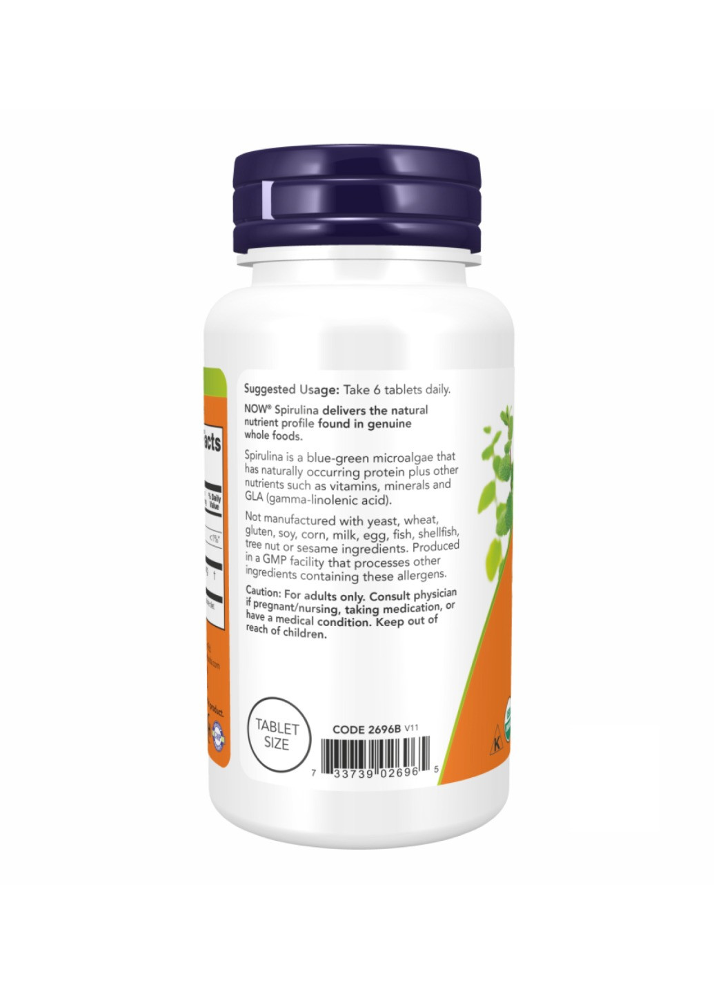 Спирулина Spirulina 500 mg - 100 tabs Now Foods (272820709)