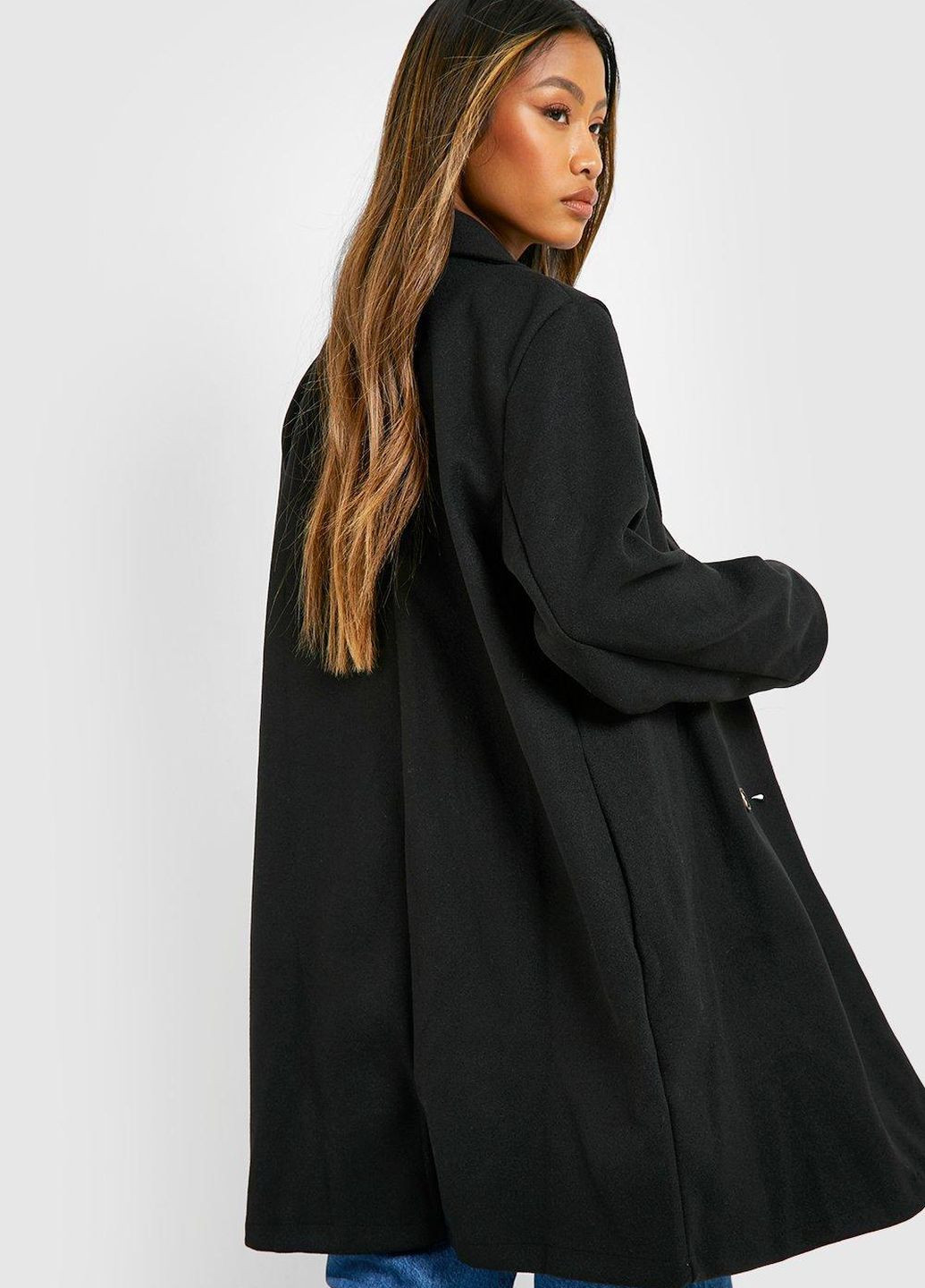 Черное Пальто Boohoo