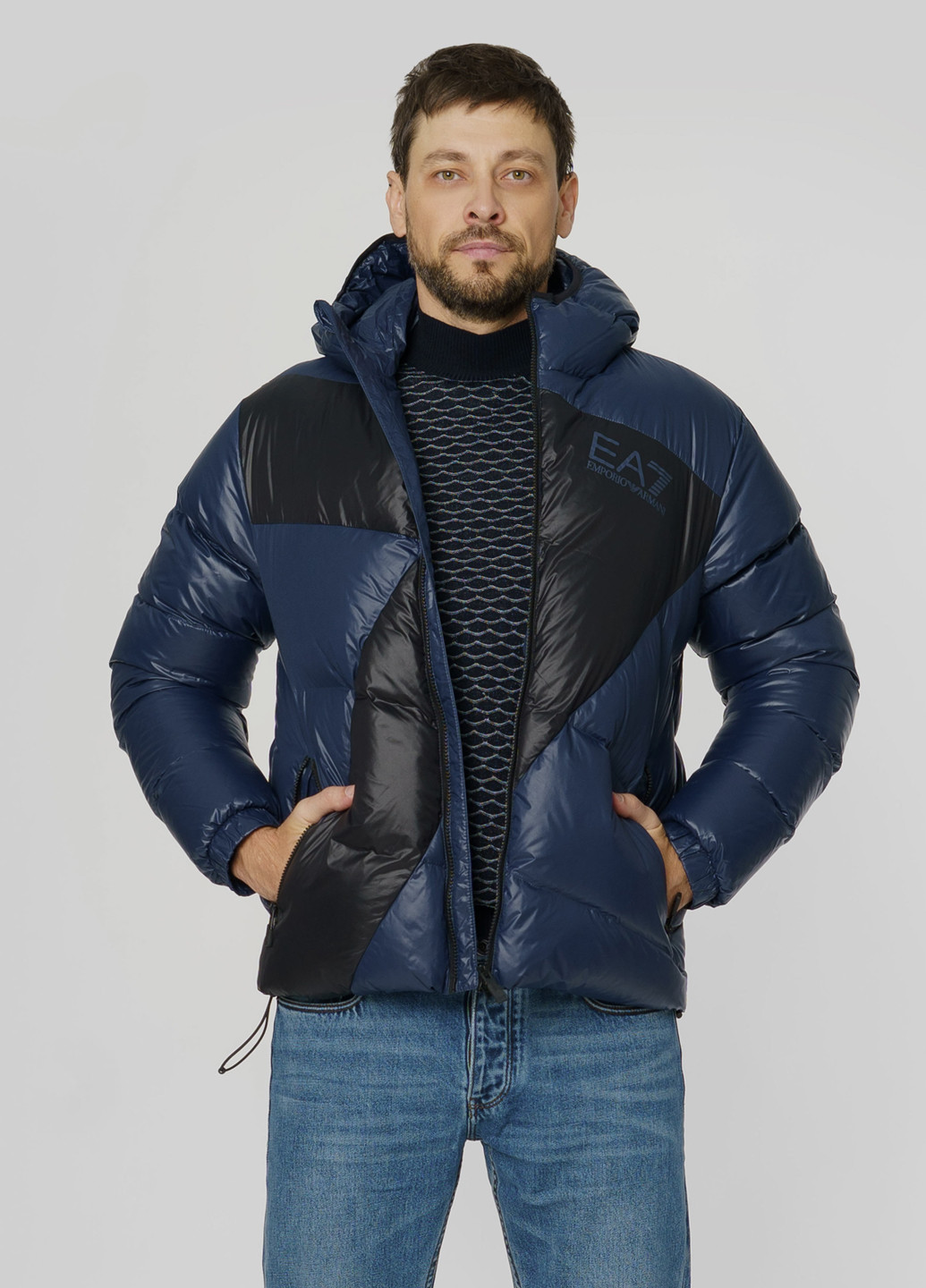 Синяя зимняя куртка ea7 (armani) Emporio Armani