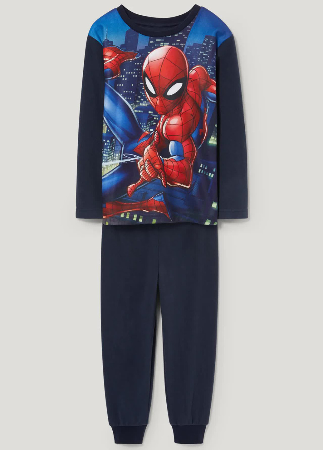 Темно-синяя всесезон флисовая пижама spiderman (свитшот, штаны) C&A