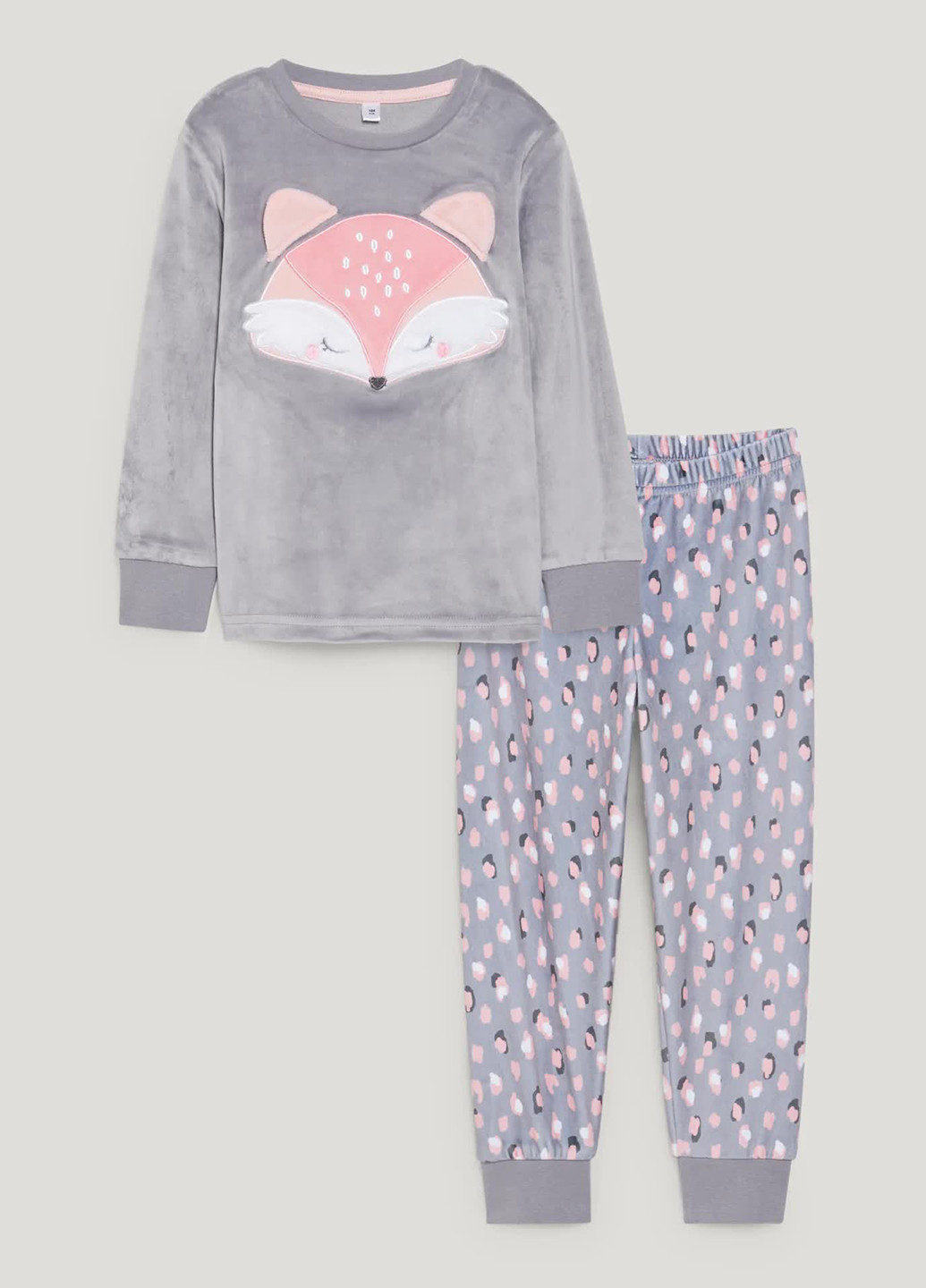 Серая всесезон флисовая пижама (свитшот, брюки) C&A