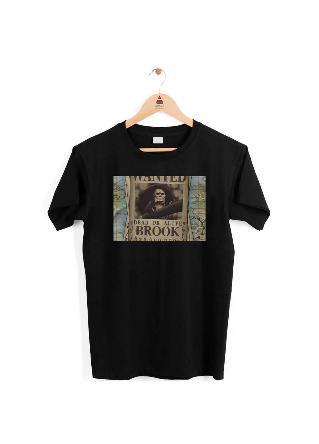 Черная всесезон футболка one pieceван-пис brook брук розыскная листовка брук Кавун