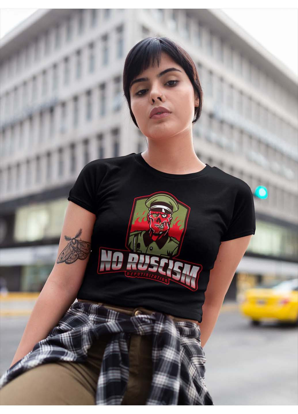 Черная футболка no ruscism Кавун