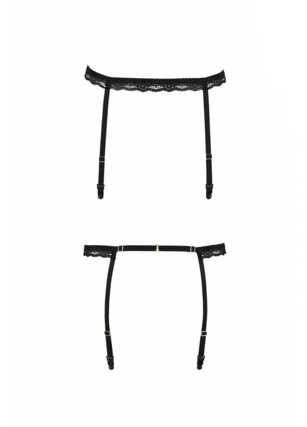 Прозрачный демисезонный пояс-стрепы для чулок shelly garter belt black xxl/xxxl — exclusive Passion