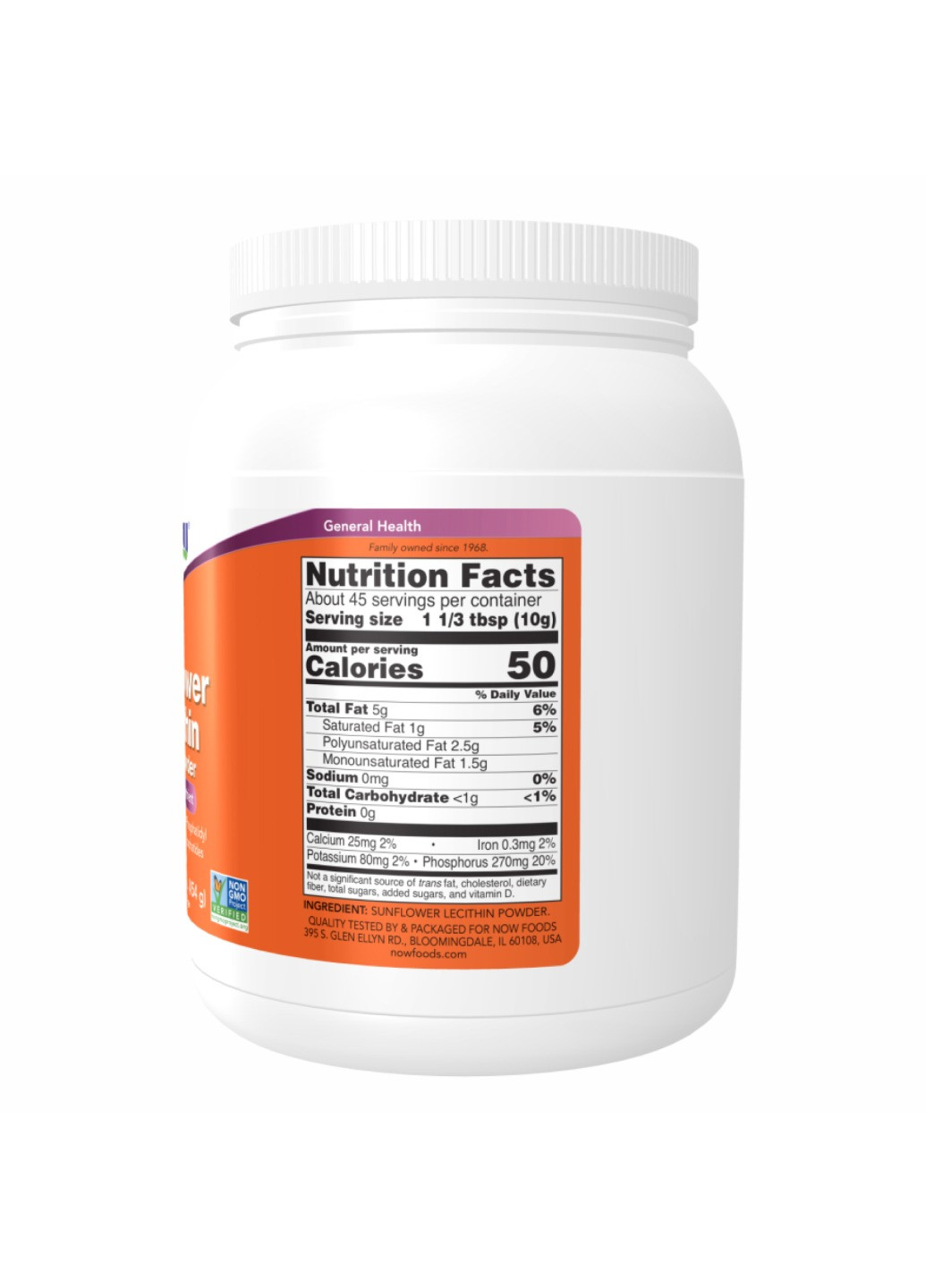 Подсолнечный лецитин Sunflower Lecithin Pure Powder 1lb - 454g Now Foods (273182953)