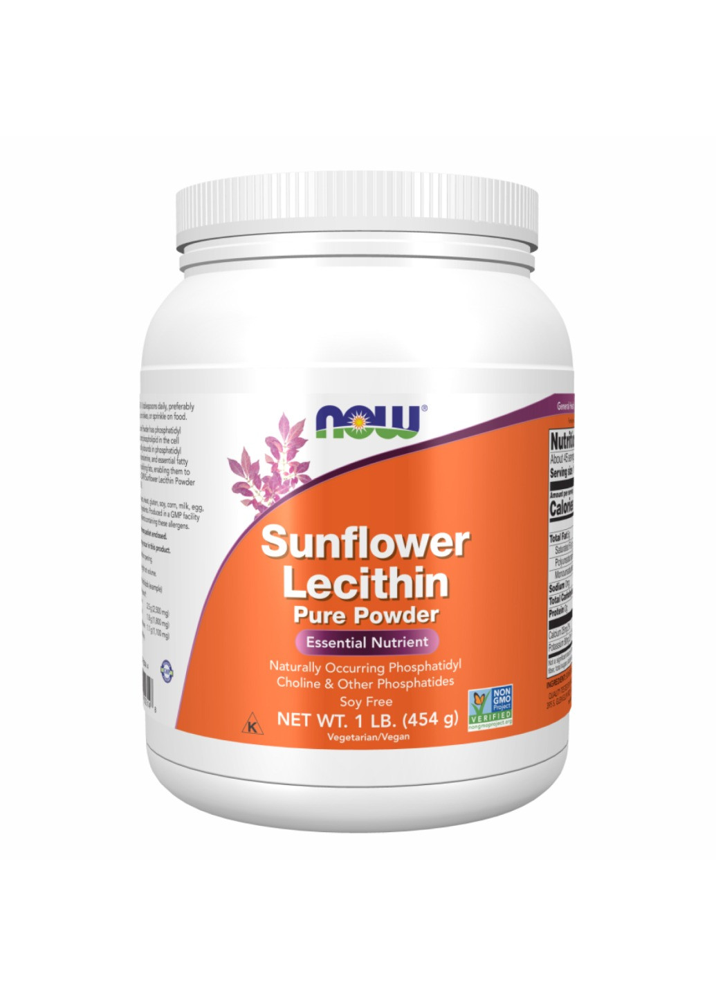 Подсолнечный лецитин Sunflower Lecithin Pure Powder 1lb - 454g Now Foods (273182953)