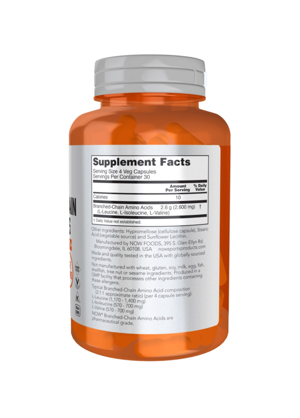 Добавка Branch-Chain Amino - 120 vcaps Now Foods (273182838)